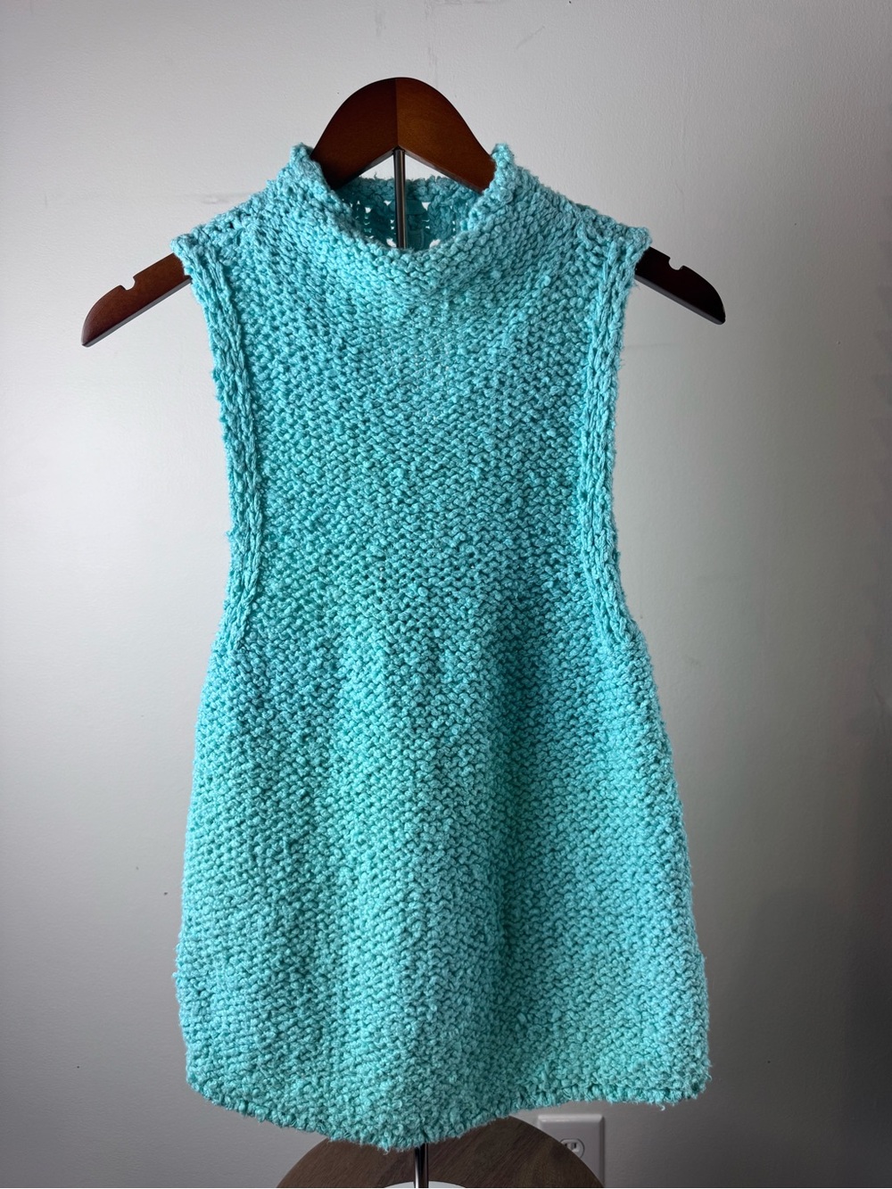 Pilcro Chunky Knit Sleeveless Top in Aqua